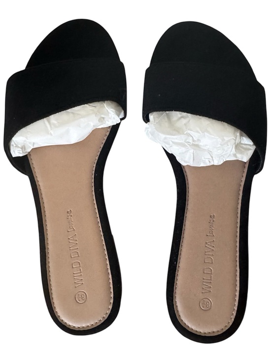 Shoes - Wild Diva Lounge black suede slides